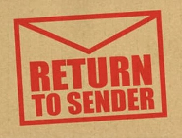 Drawing of envelope with text reading "Return To Sender"